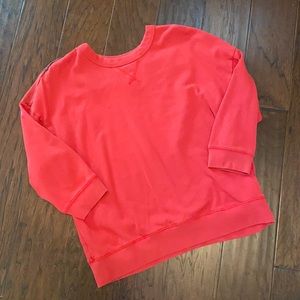 Gap red sweatshirt with plaid detail